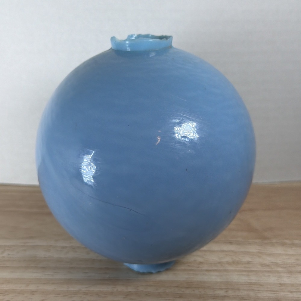 Antique Vintage Light Robins Egg Blue Milk Glass Lightning Rod Ball 5"
